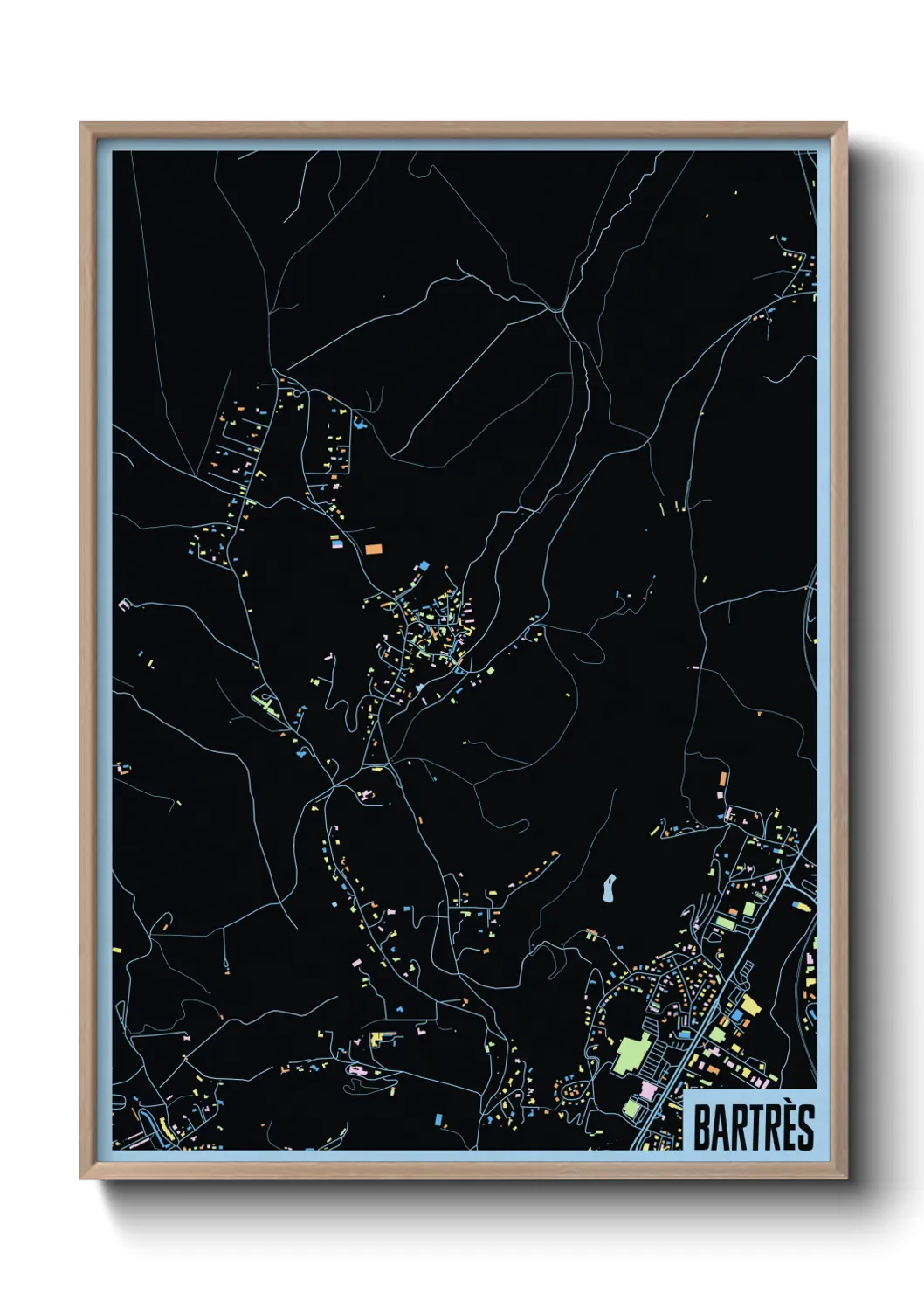 Une affiche de carte sur Bartrès