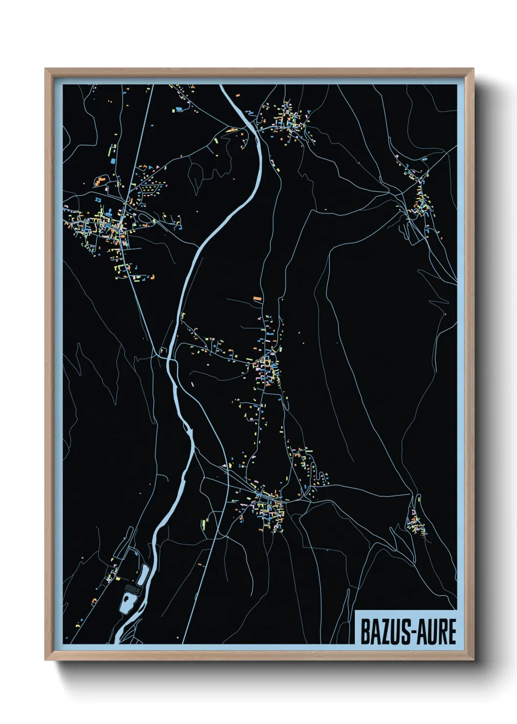 Une affiche de carte sur Bazus-Aure