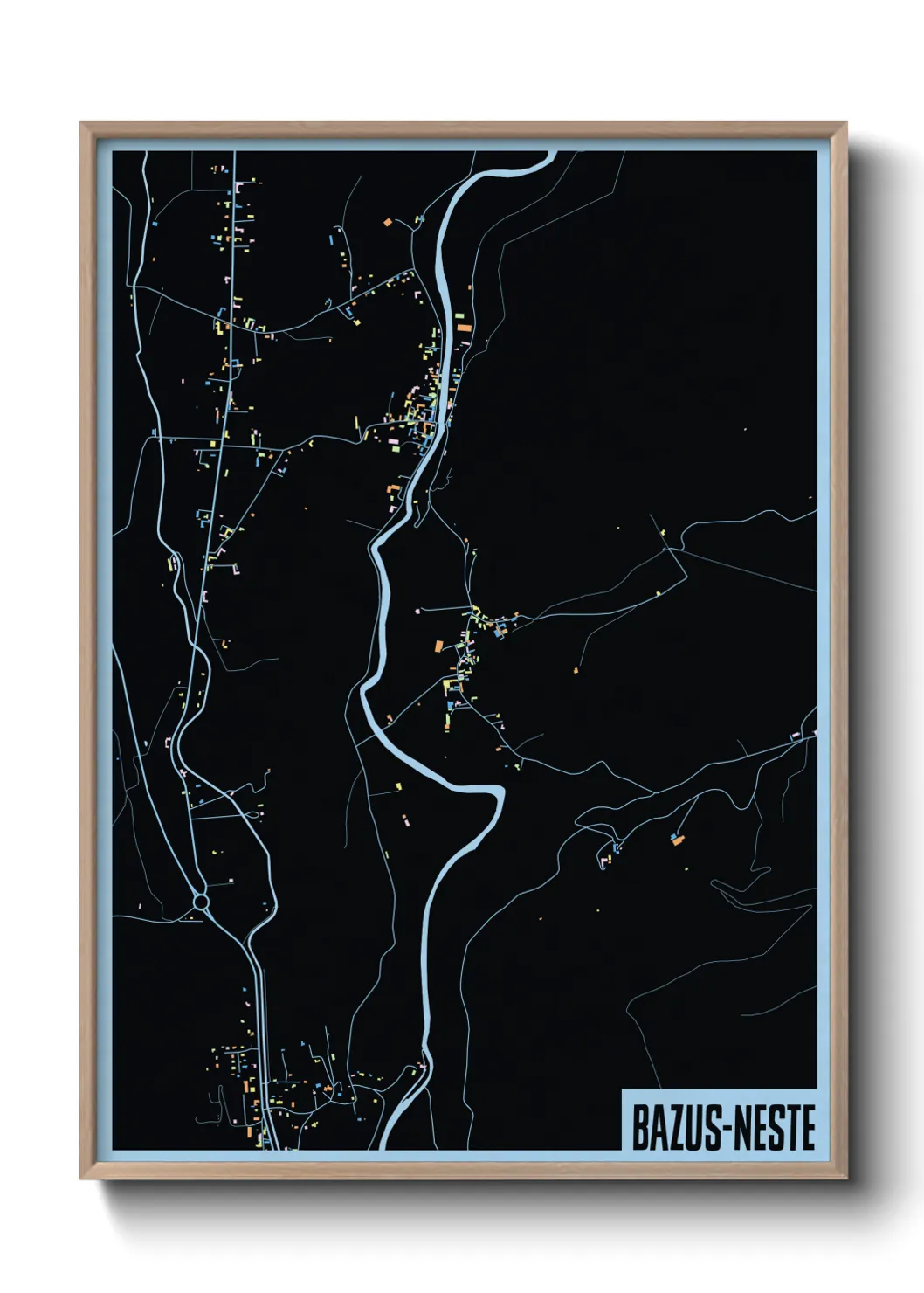 Une affiche de carte sur Bazus-Neste