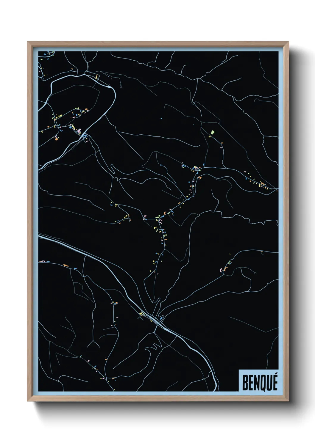 Une affiche de carte sur Benqué