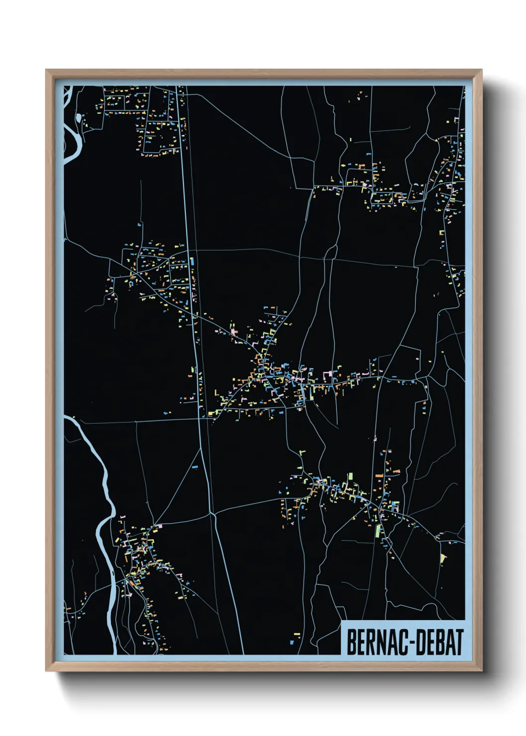 Une affiche de carte sur Bernac-Debat