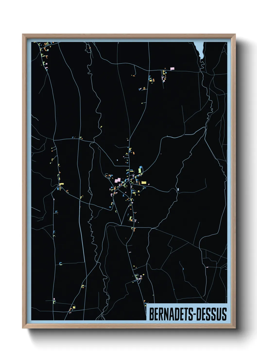 Une affiche de carte sur Bernadets-Dessus