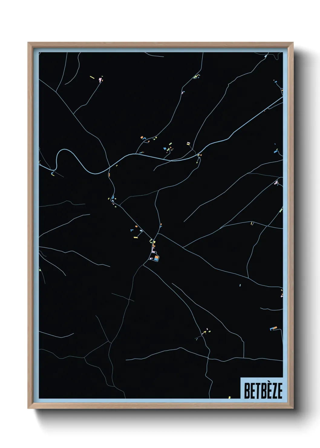 Une affiche de carte sur Betbèze