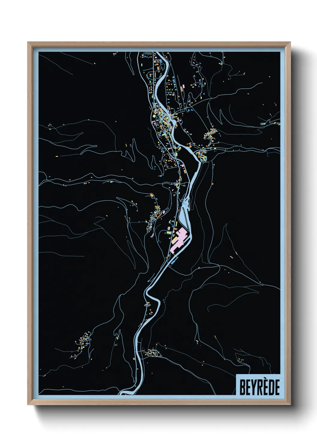 Une affiche de carte sur Beyrède