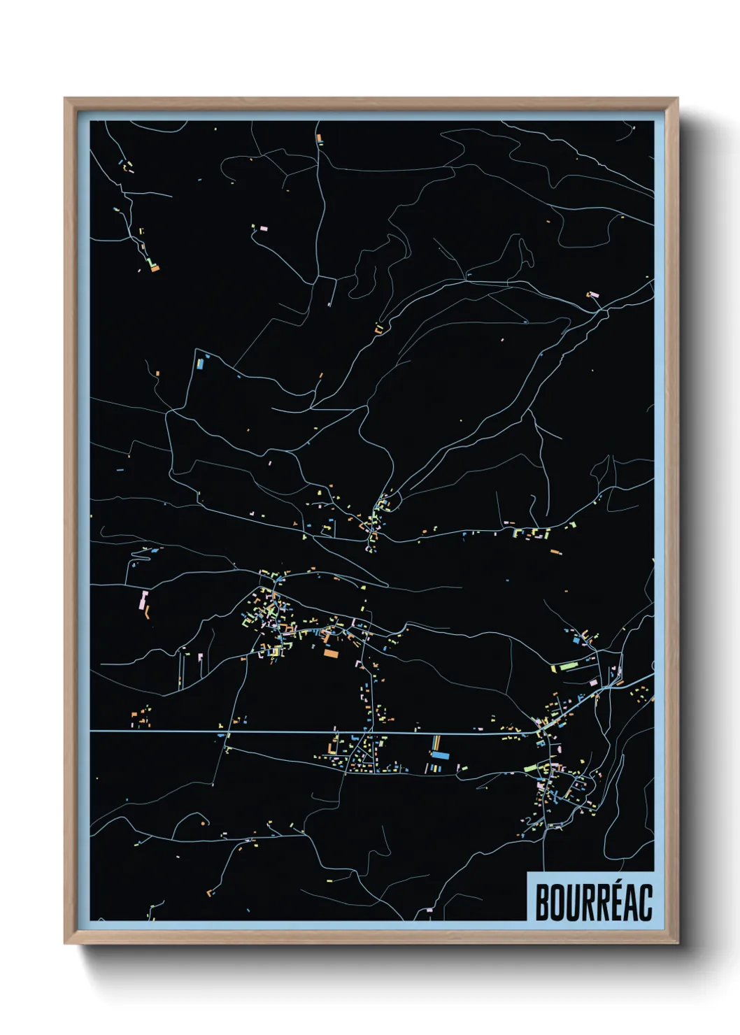 Une affiche de carte sur Bourréac