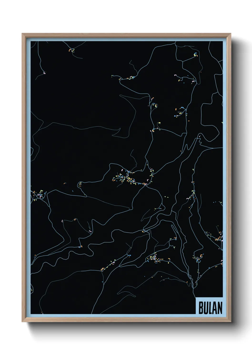 Une affiche de carte sur Bulan