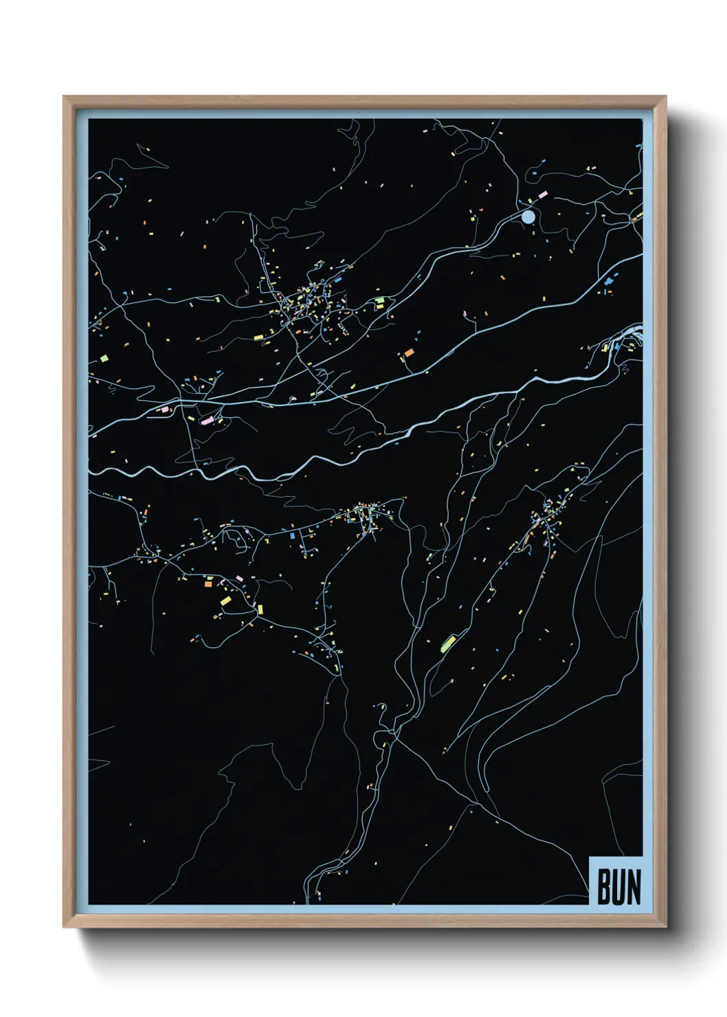 Une affiche de carte sur Bun