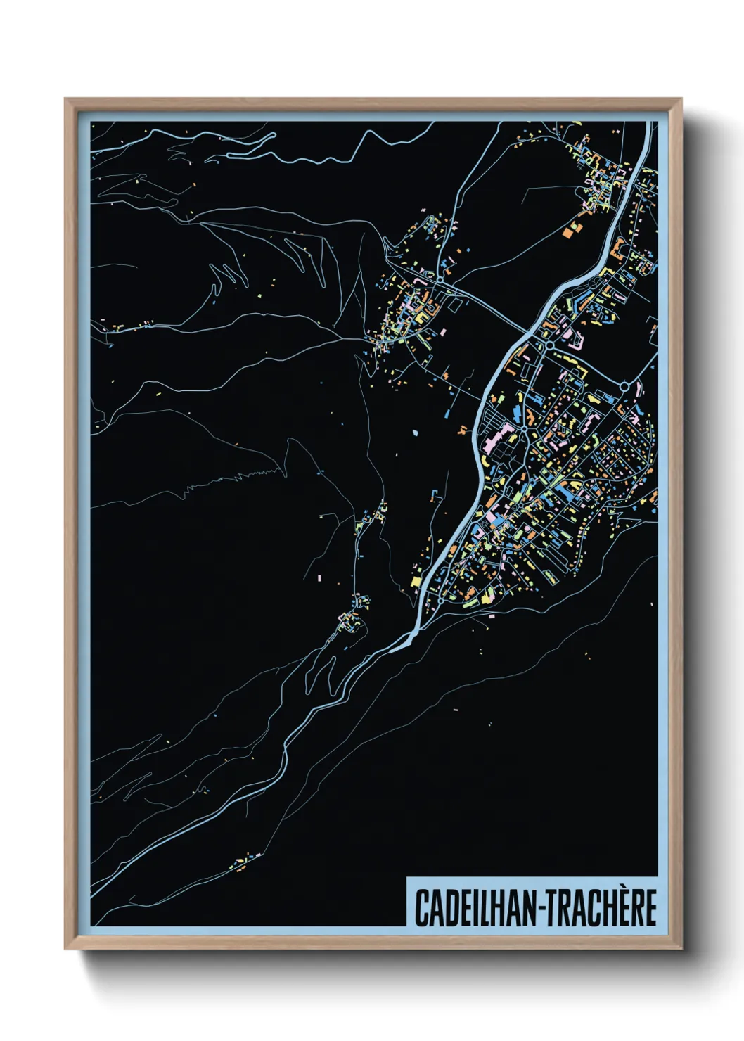 Une affiche de carte sur Cadeilhan-Trachère