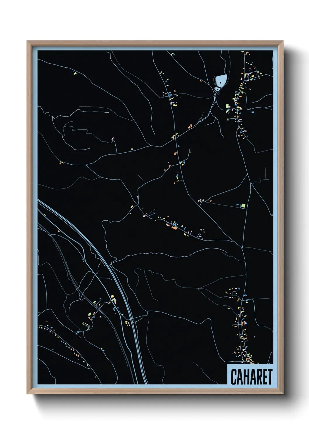 Une affiche de carte sur Caharet