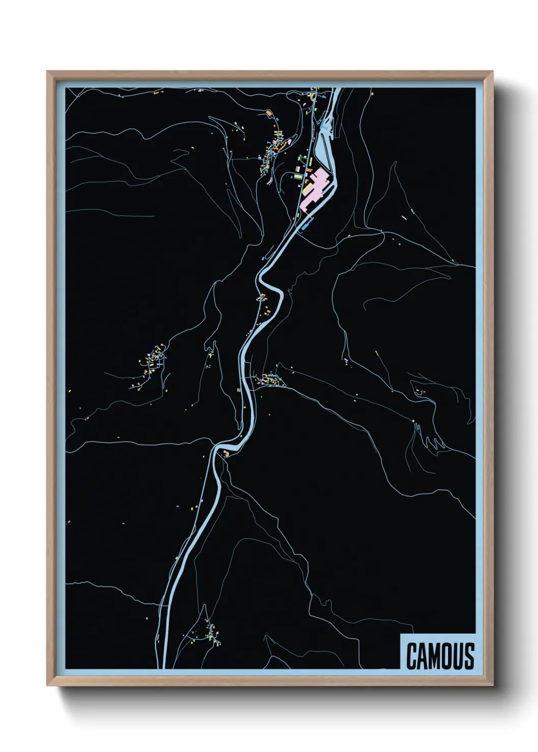 Une affiche de carte sur Camous