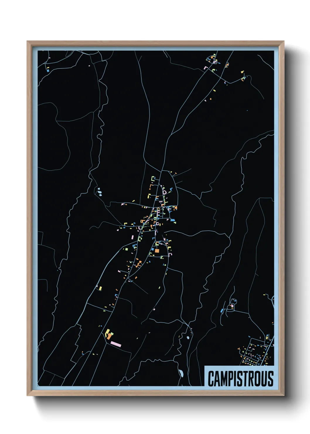 Une affiche de carte sur Campistrous