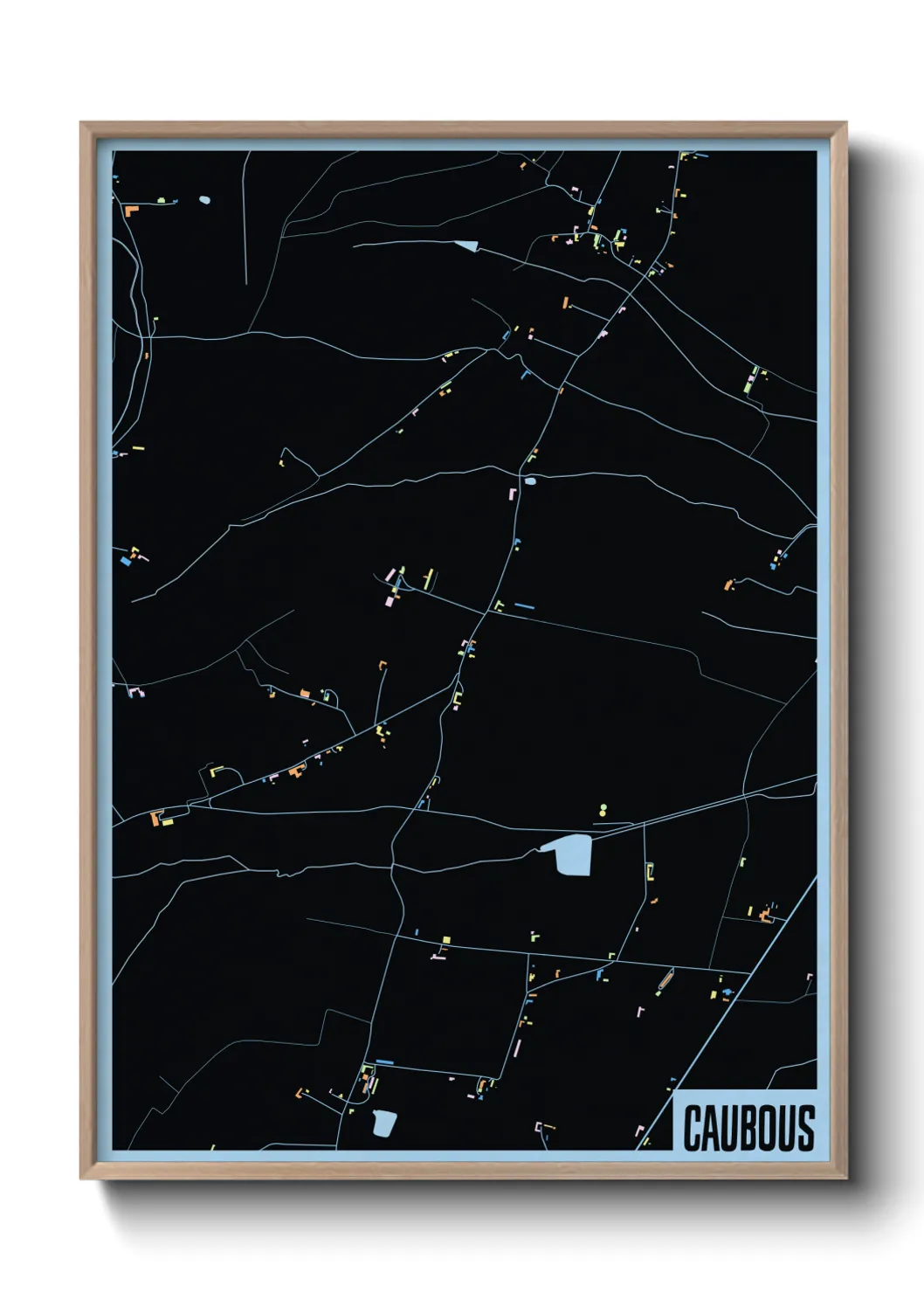 Une affiche de carte sur Caubous