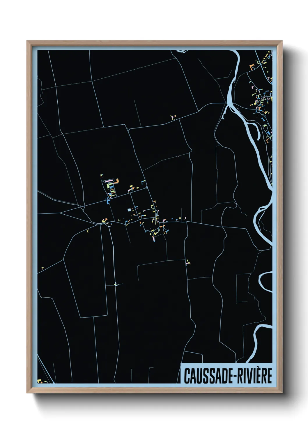 Une affiche de carte sur Caussade-Rivière