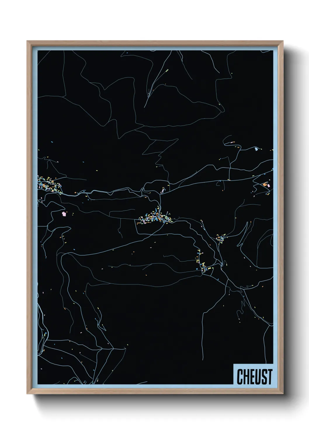 Une affiche de carte sur Cheust