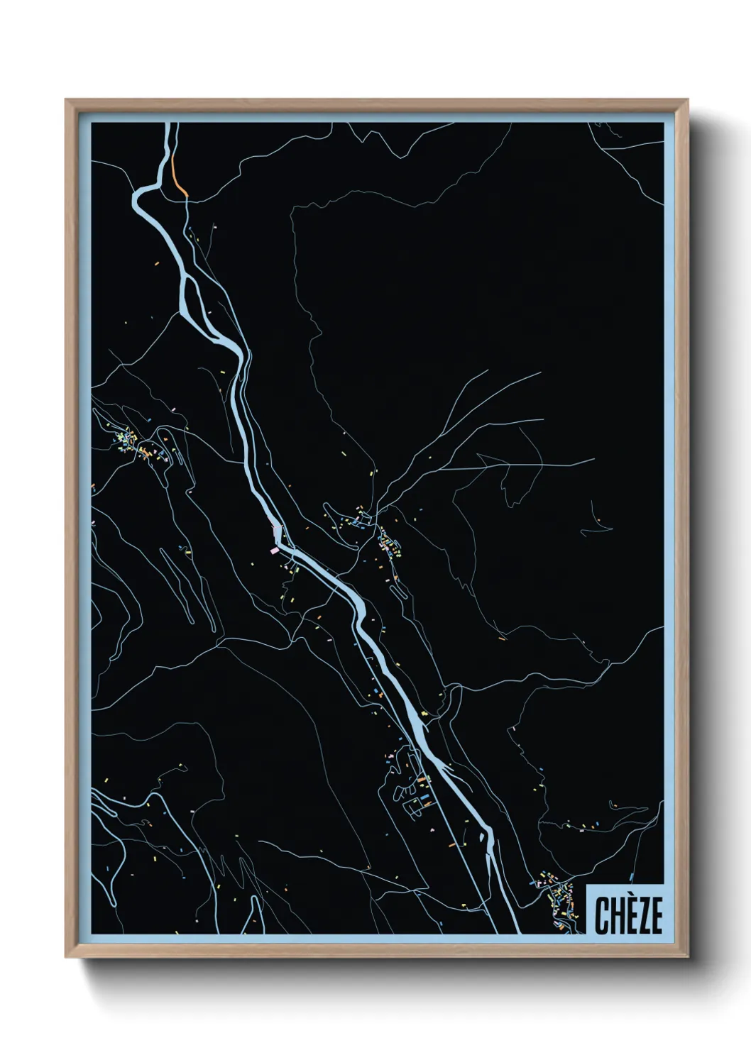 Une affiche de carte sur Chèze