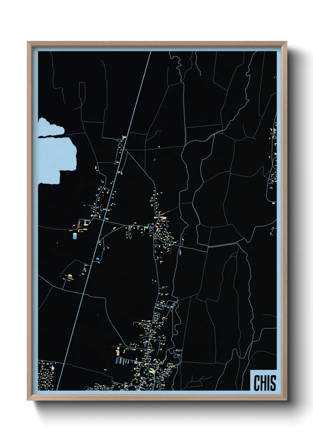 Une affiche de carte sur Chis