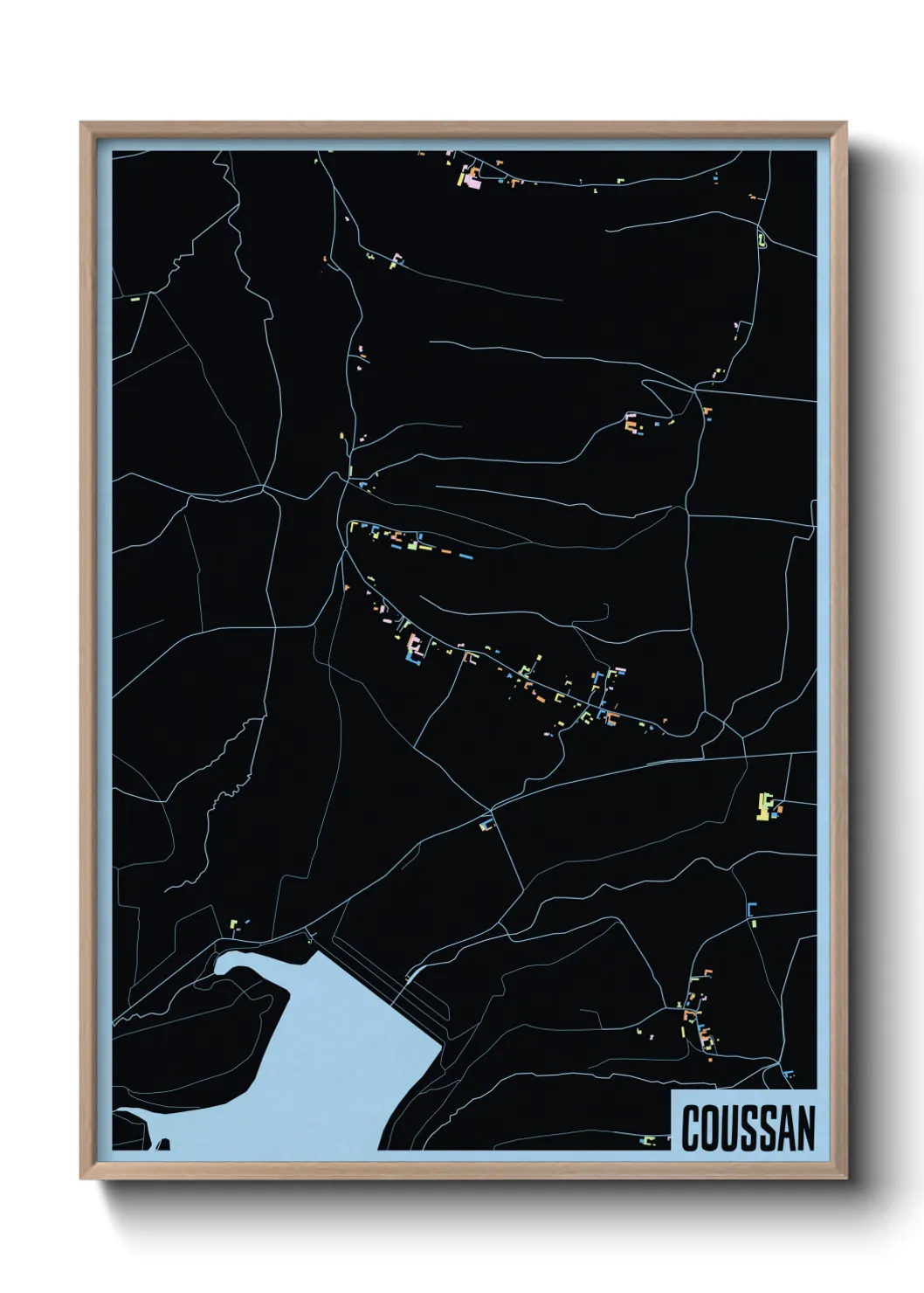 Une affiche de carte sur Coussan