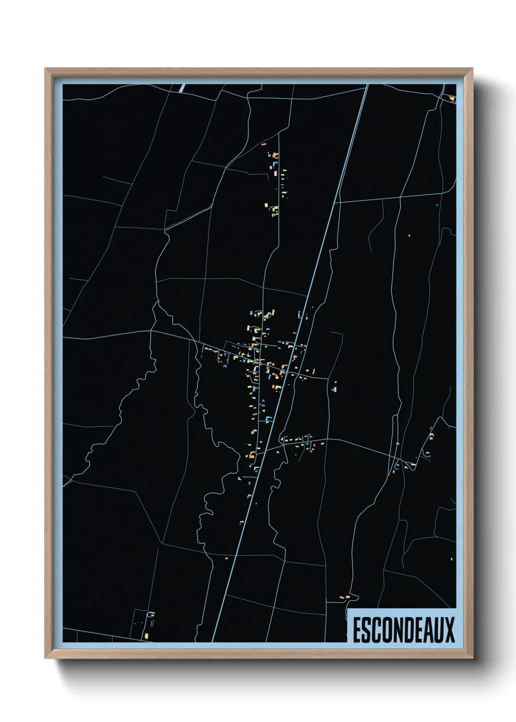 Une affiche de carte sur Escondeaux