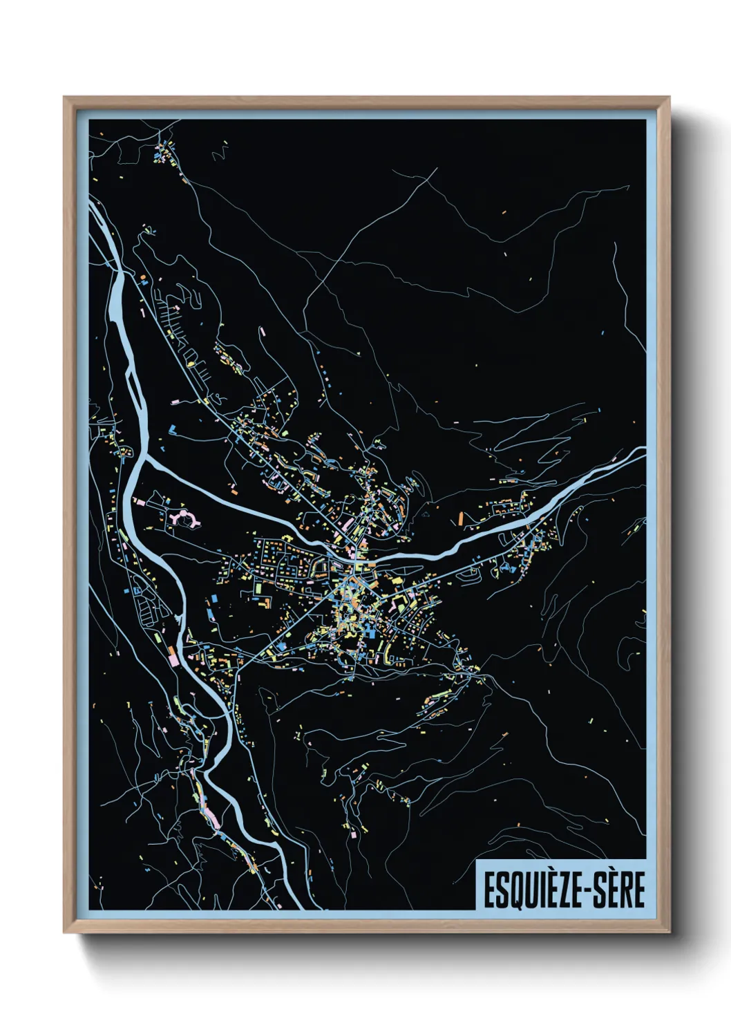 Une affiche de carte sur Esquièze-Sère