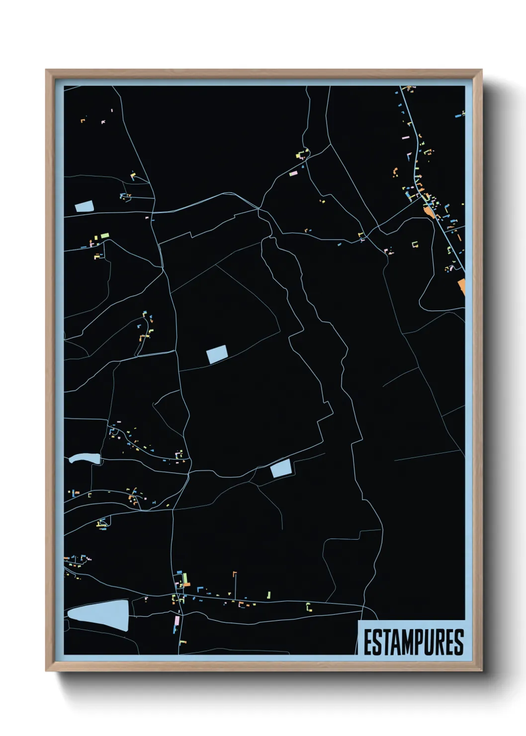 Une affiche de carte sur Estampures