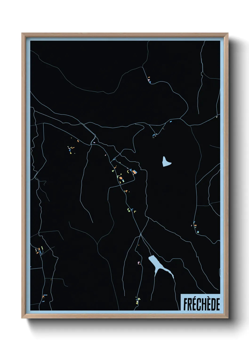 Une affiche de carte sur Fréchède