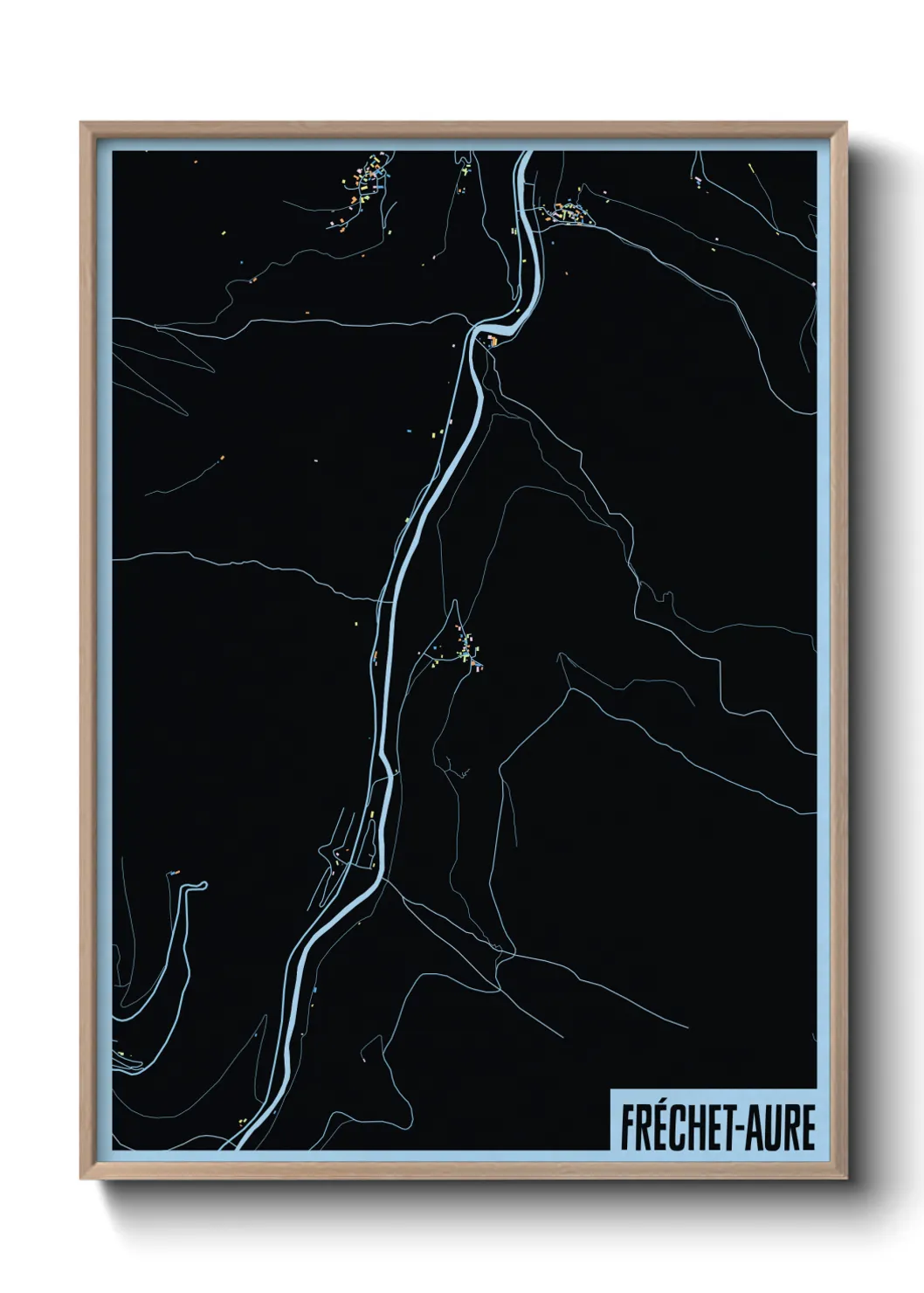 Une affiche de carte sur Fréchet-Aure