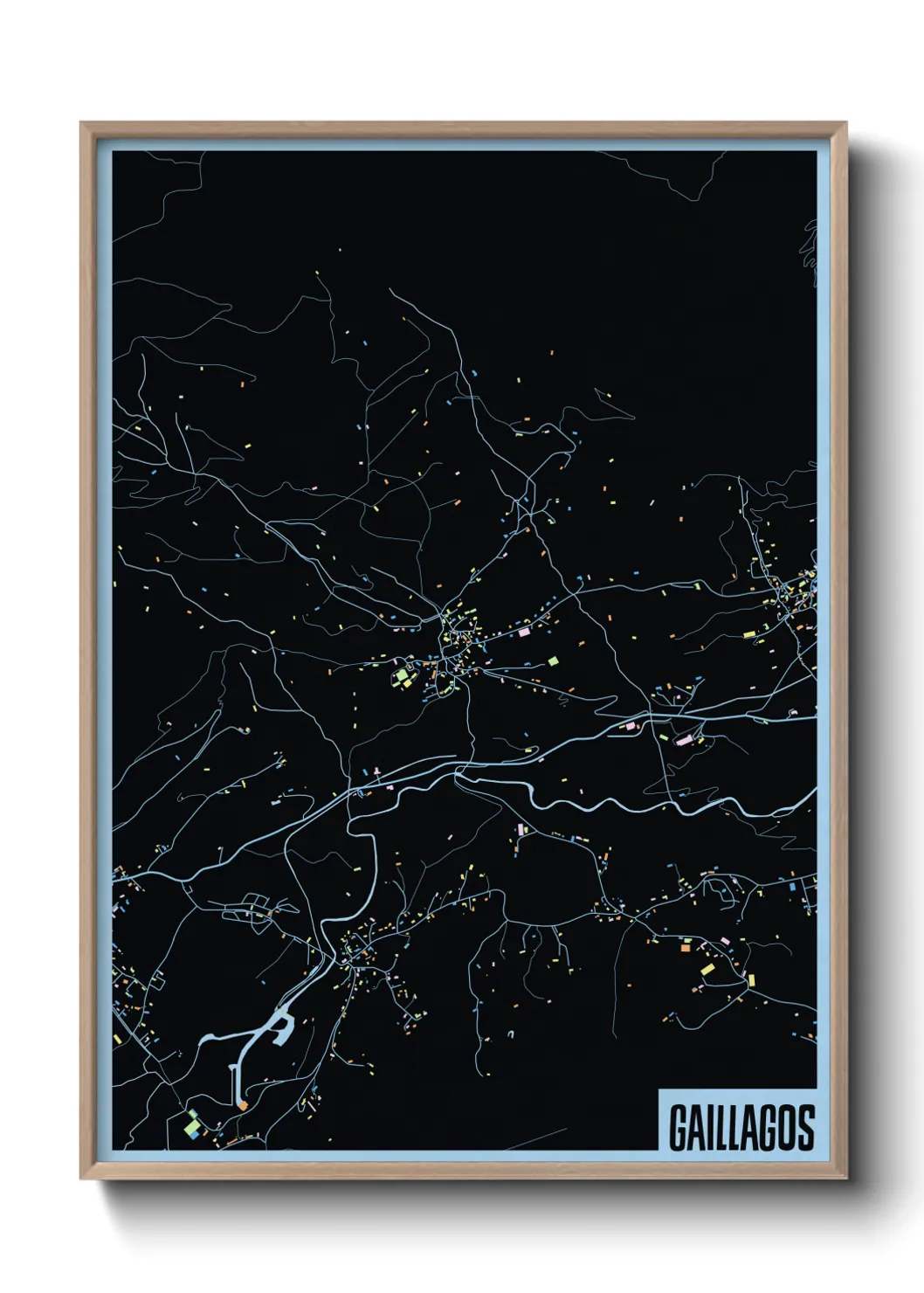 Une affiche de carte sur Gaillagos