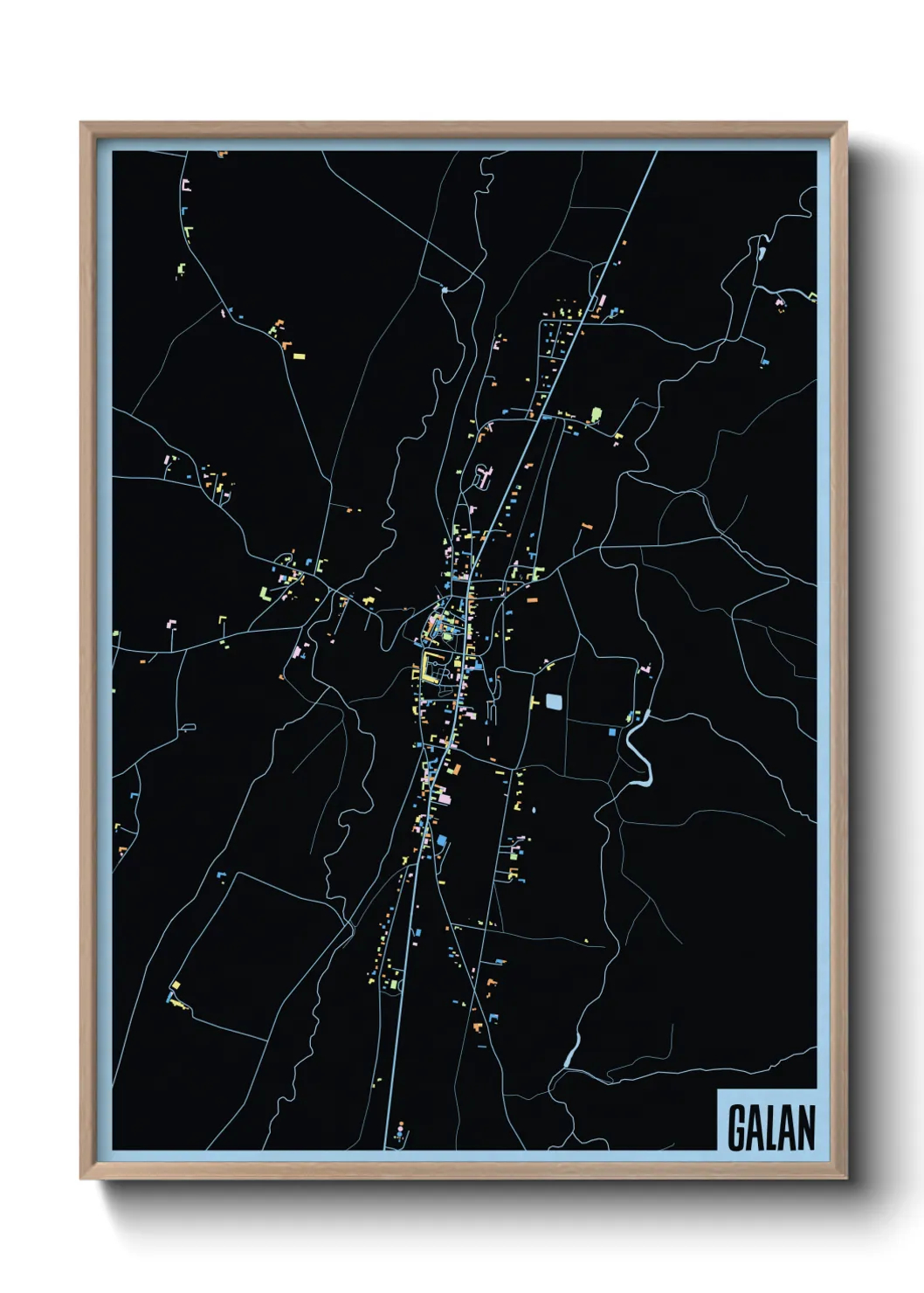 Une affiche de carte sur Galan