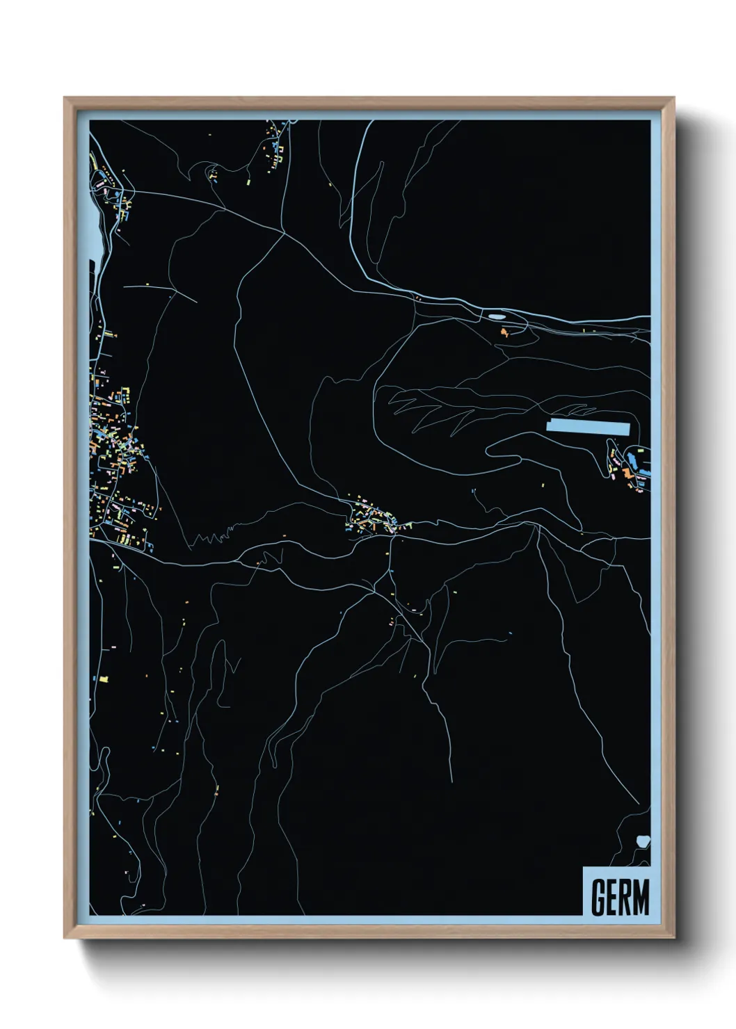 Une affiche de carte sur Germ