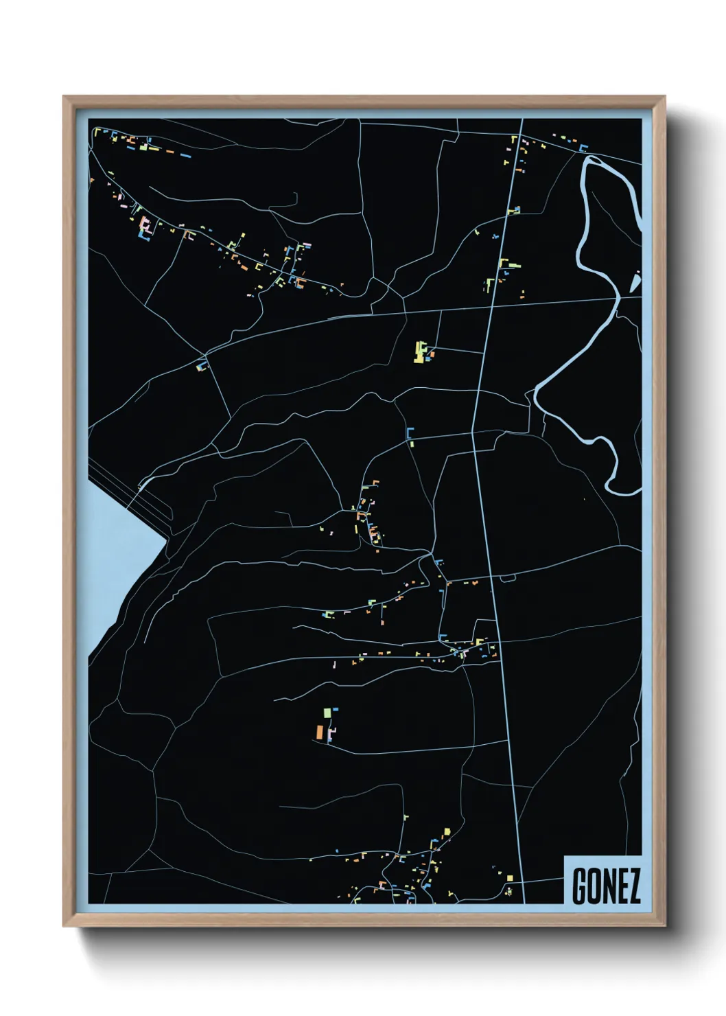 Une affiche de carte sur Gonez