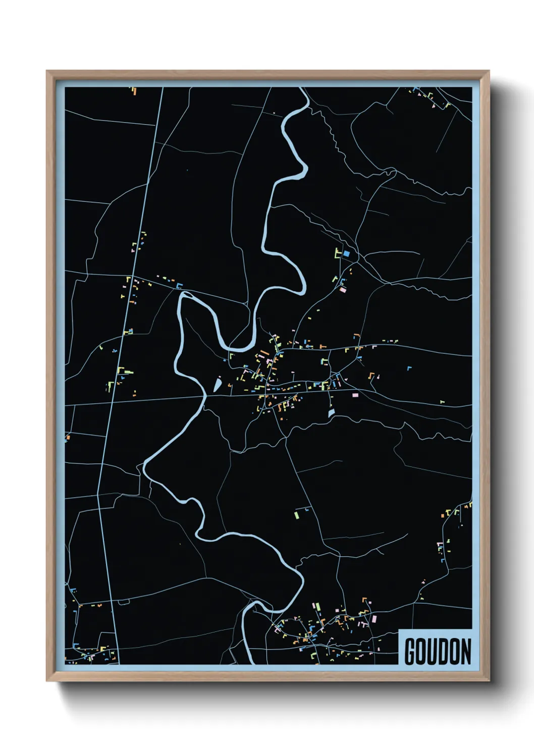 Une affiche de carte sur Goudon