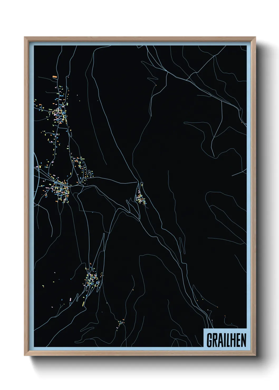 Une affiche de carte sur Grailhen