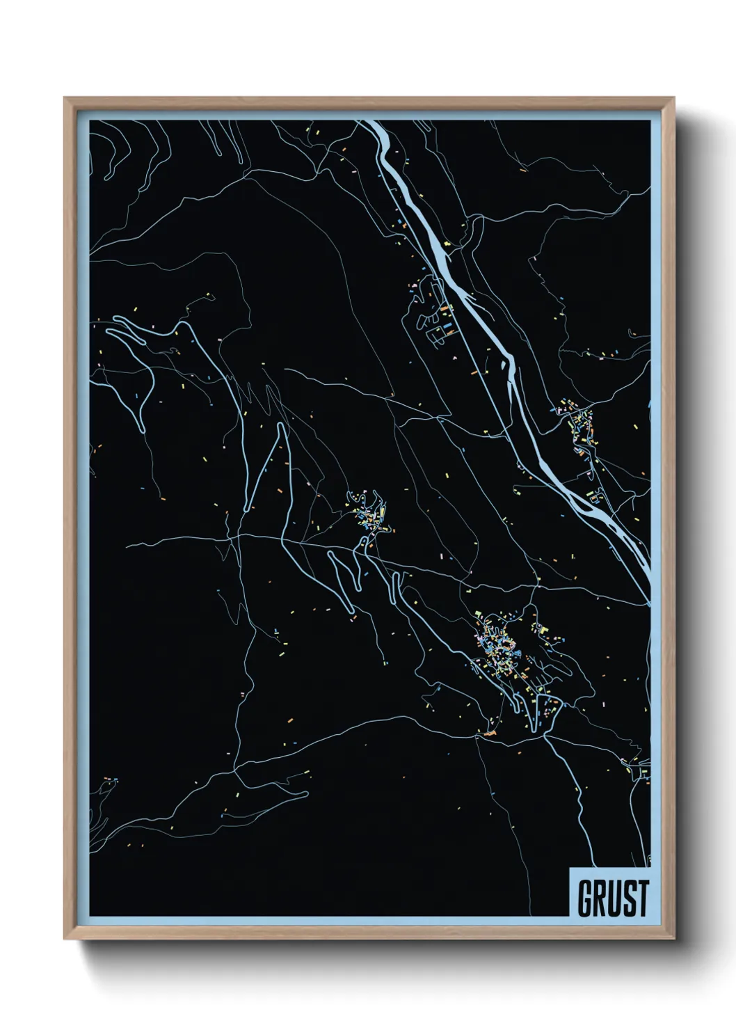 Une affiche de carte sur Grust