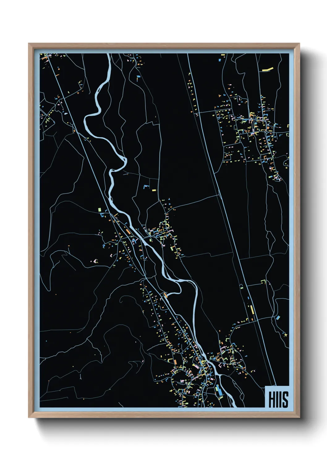 Une affiche de carte sur Hiis