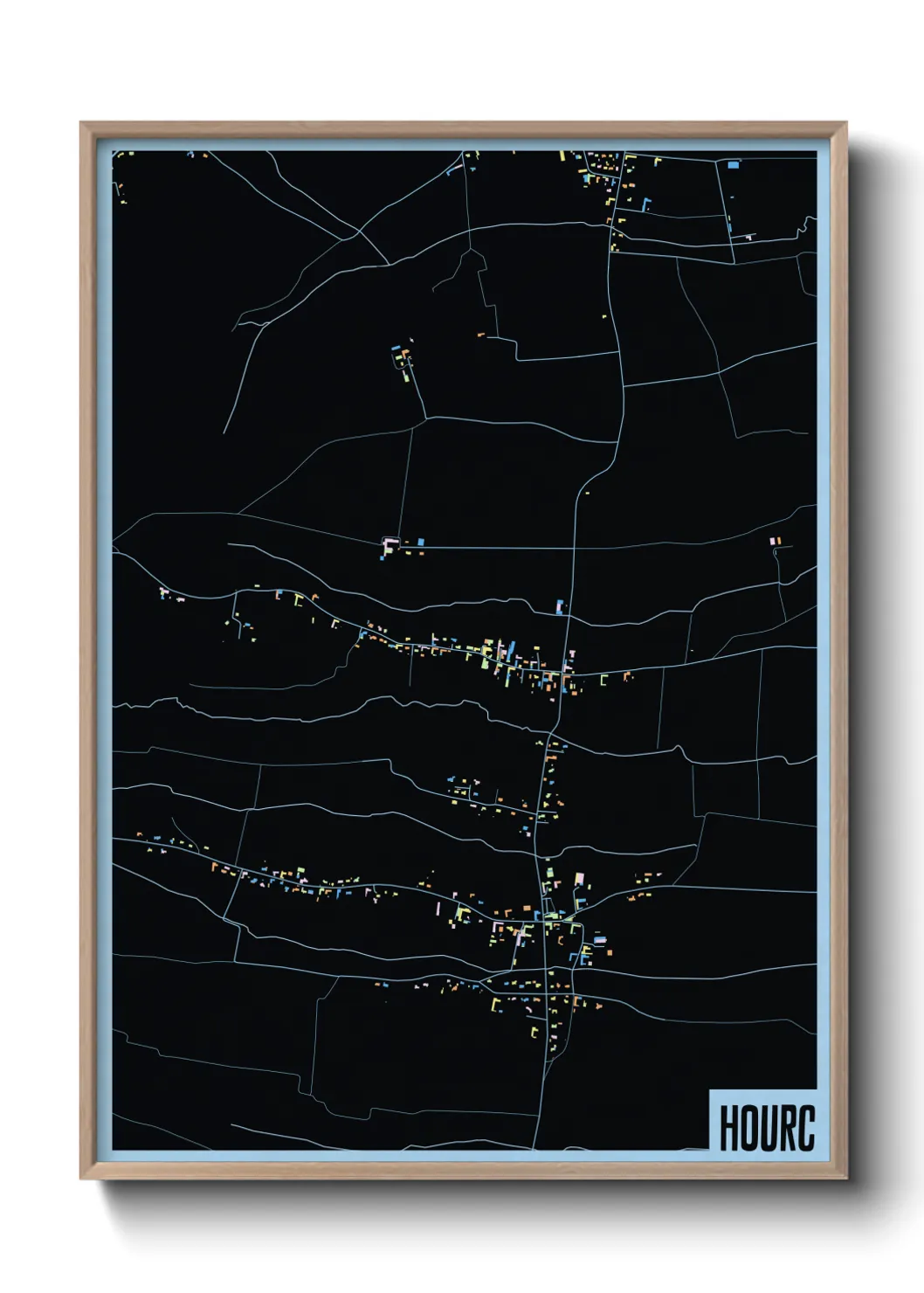 Une affiche de carte sur Hourc