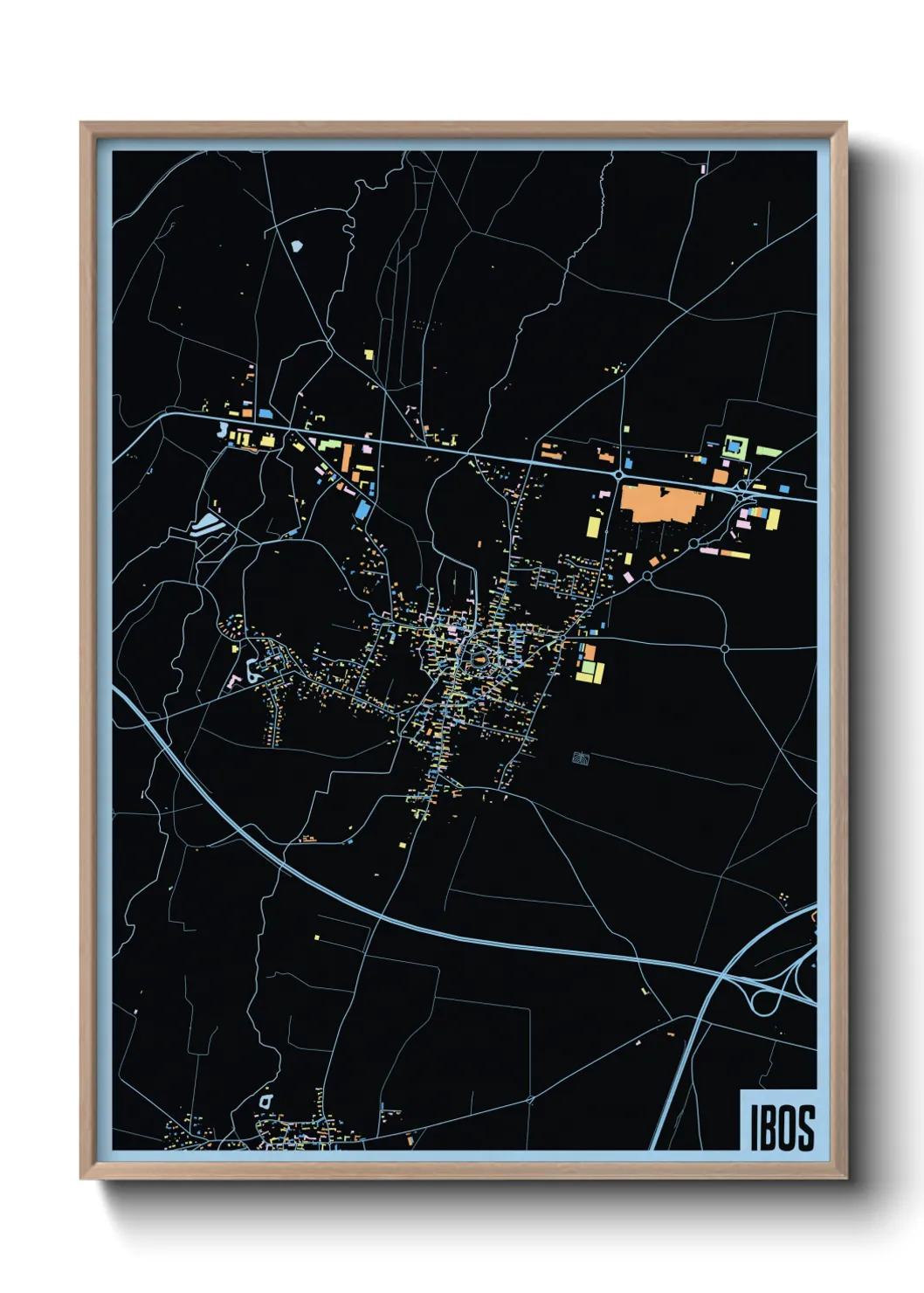 Une affiche de carte sur Ibos