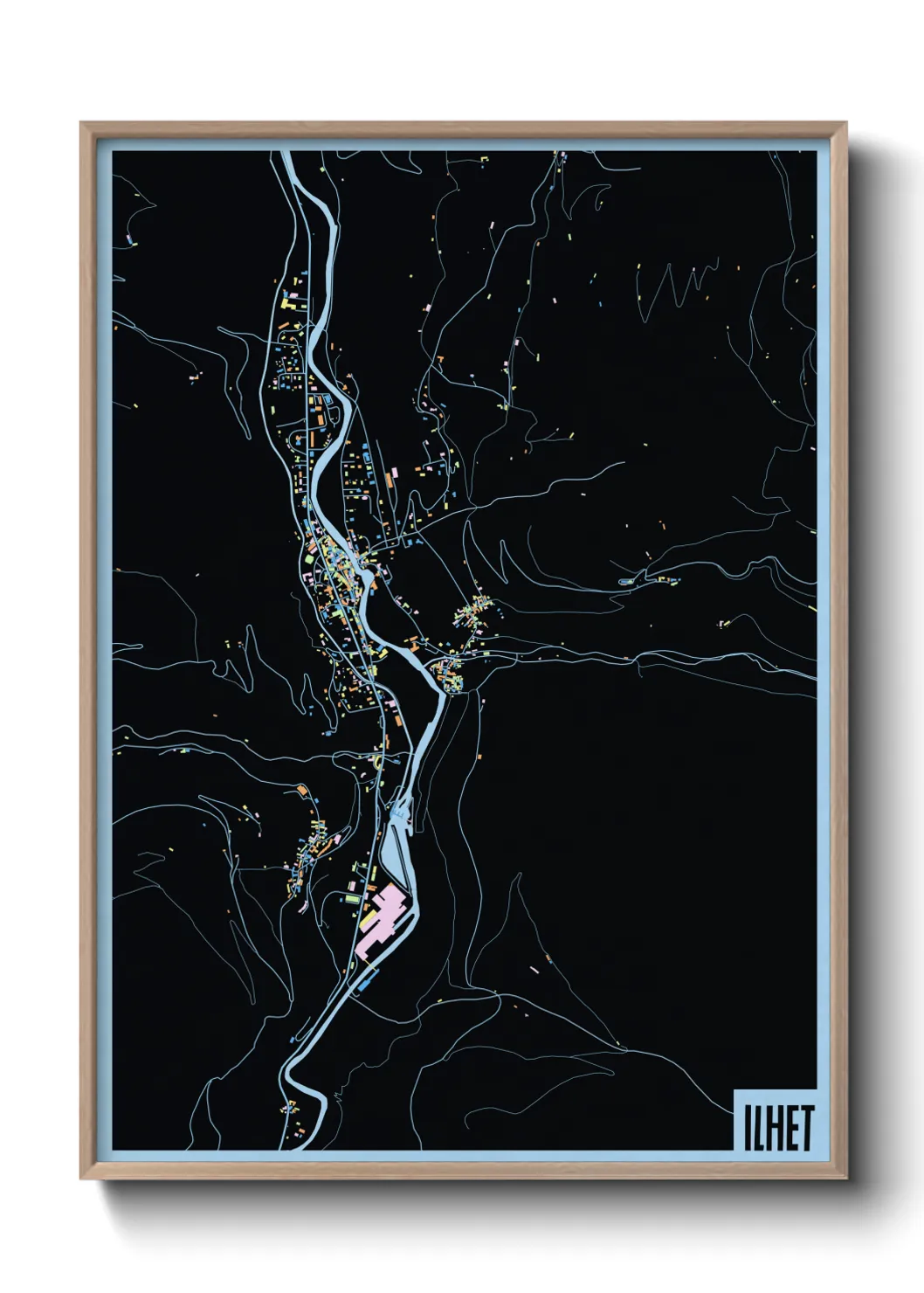 Une affiche de carte sur Ilhet