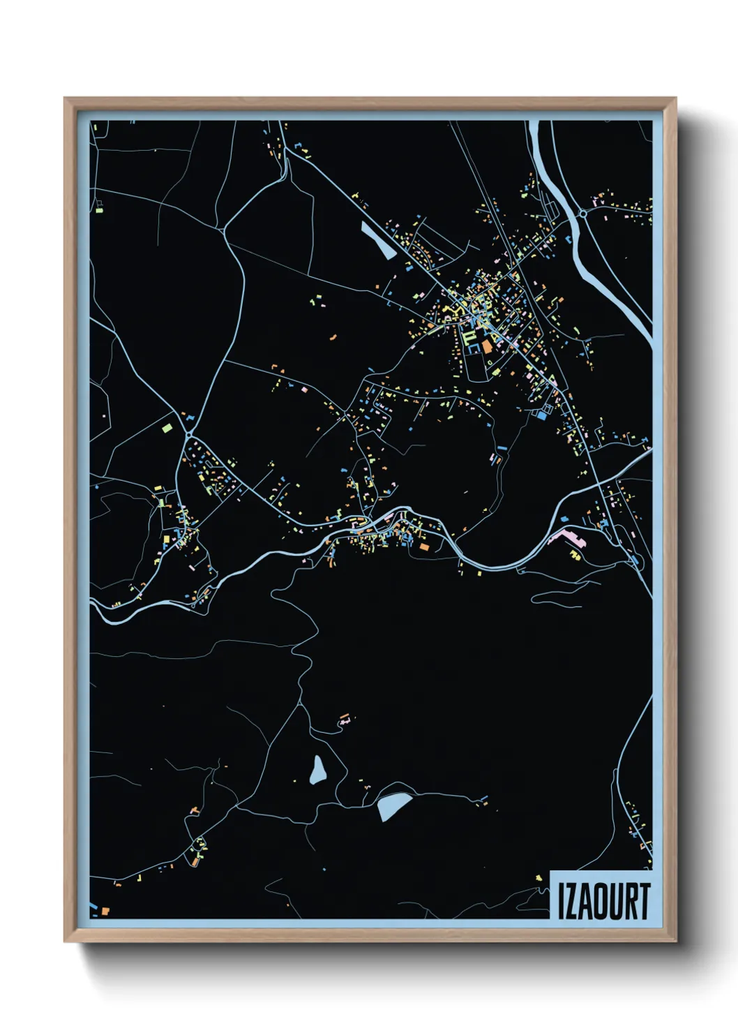 Une affiche de carte sur Izaourt