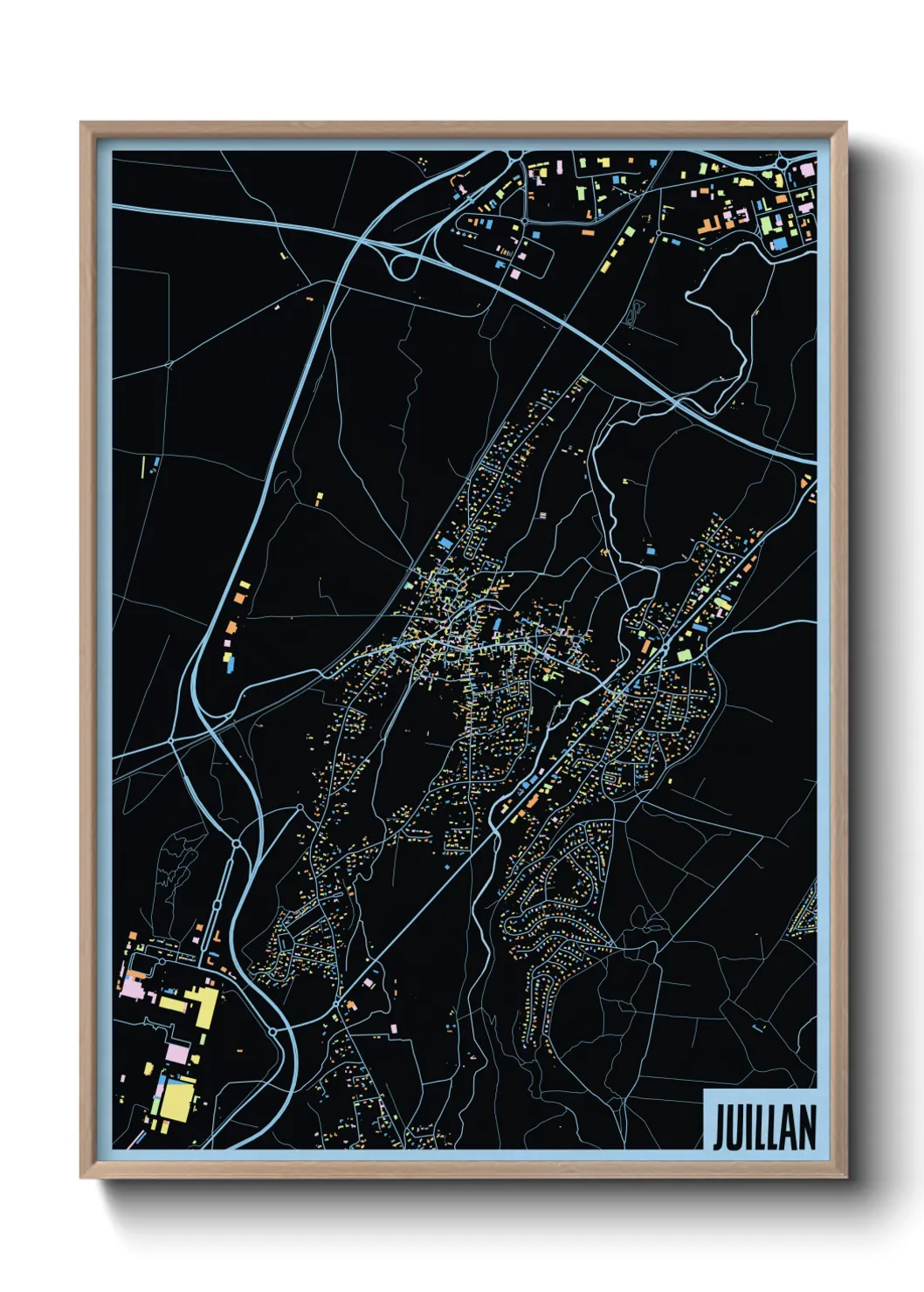 Une affiche de carte sur Juillan