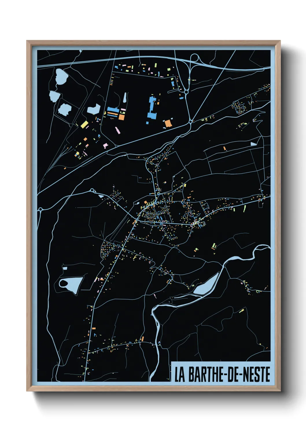 Une affiche de carte sur La Barthe-de-Neste