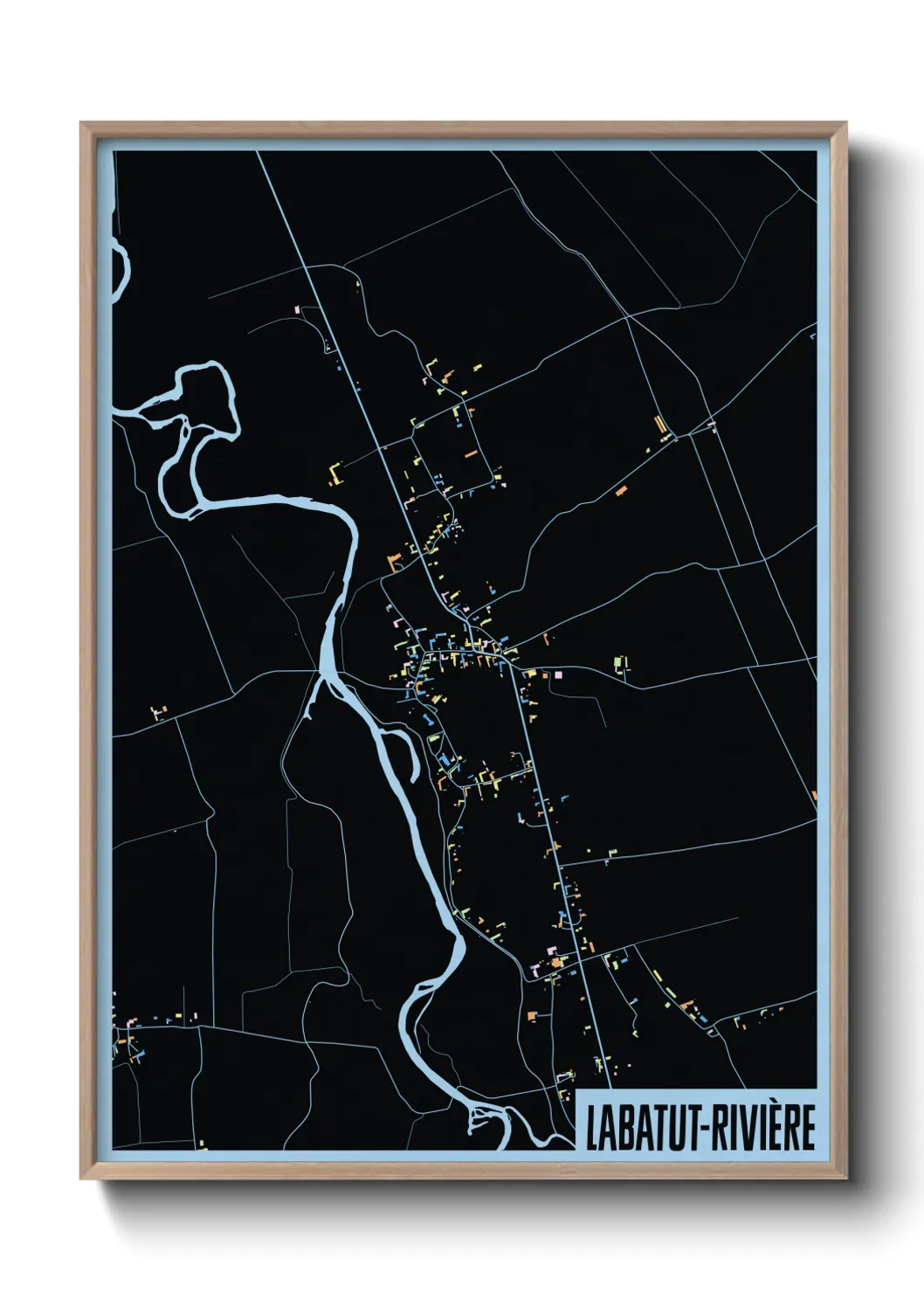 Une affiche de carte sur Labatut-Rivière