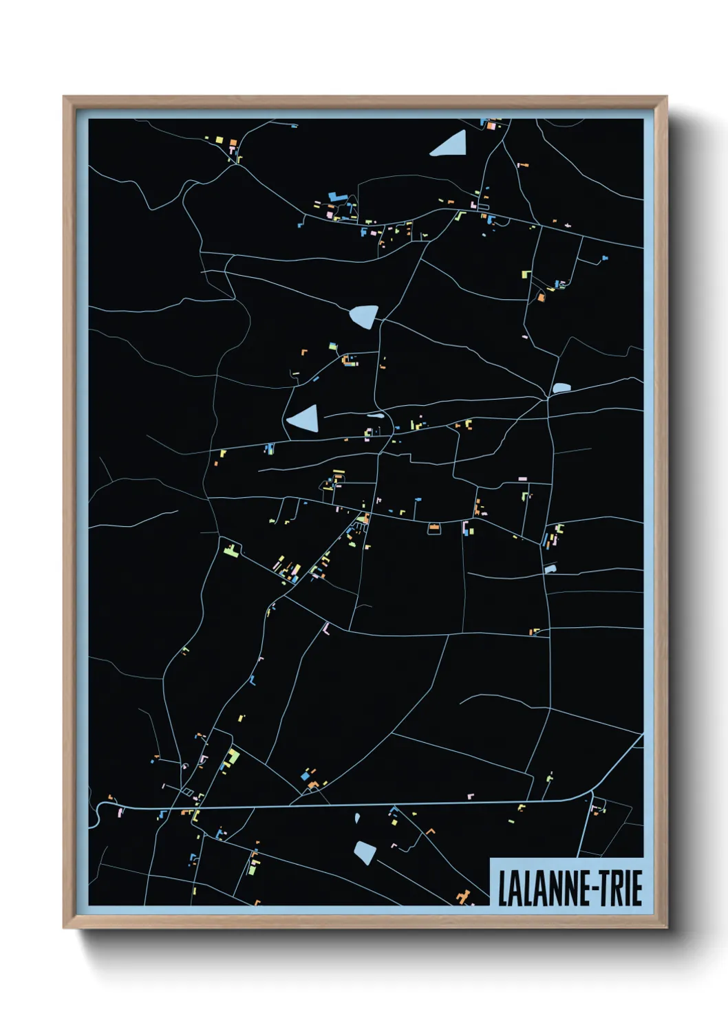 Une affiche de carte sur Lalanne-Trie