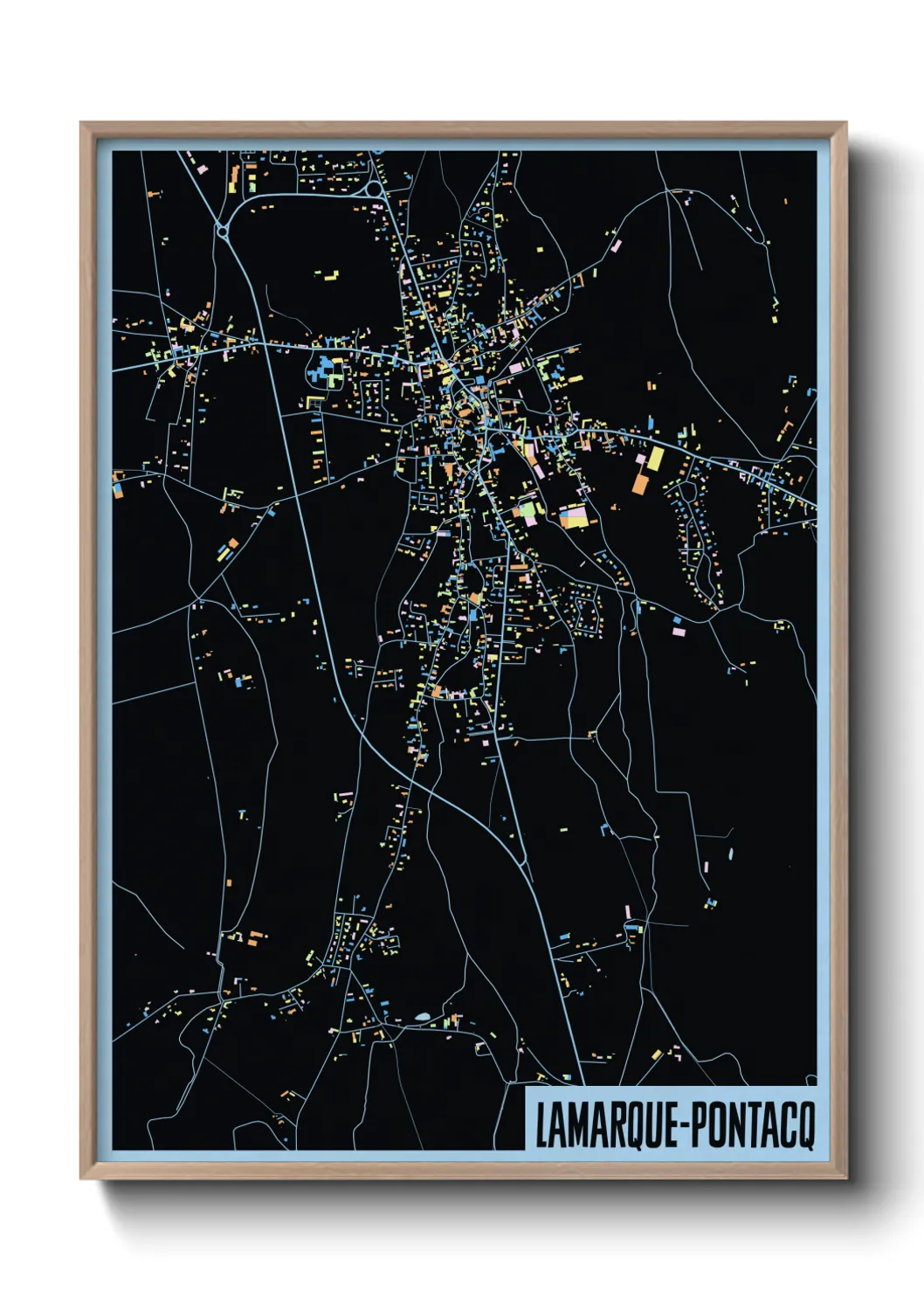 Une affiche de carte sur Lamarque-Pontacq