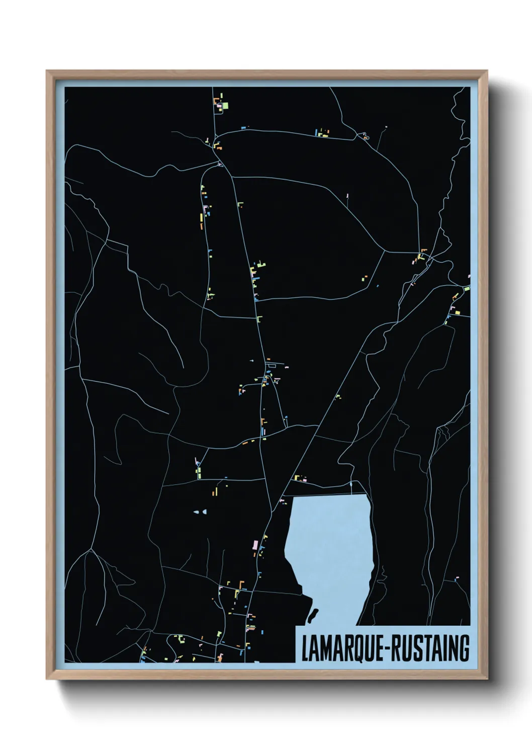 Une affiche de carte sur Lamarque-Rustaing