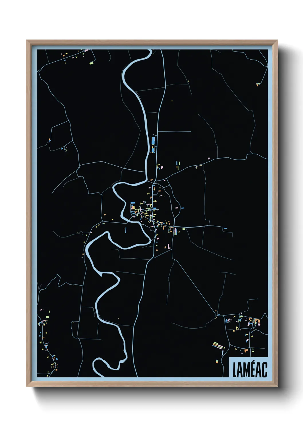 Une affiche de carte sur Laméac