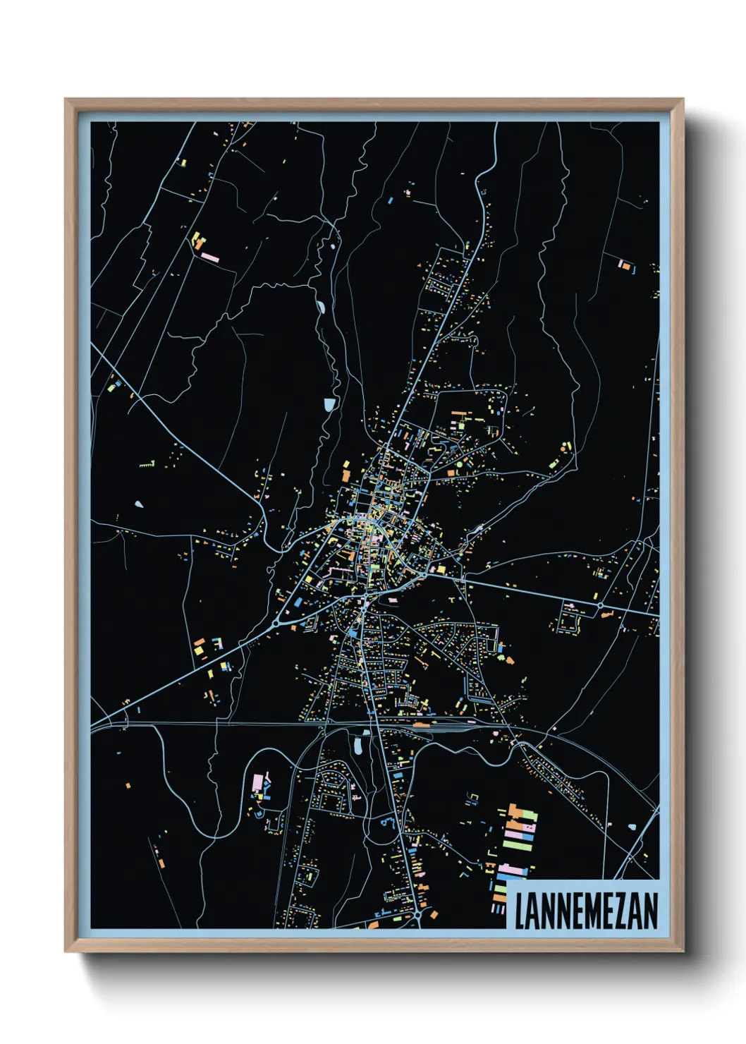 Une affiche de carte sur Lannemezan