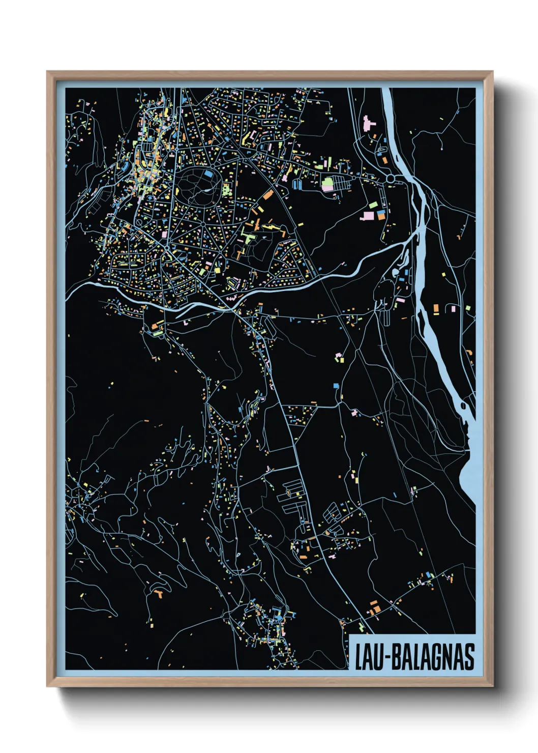 Une affiche de carte sur Lau-Balagnas