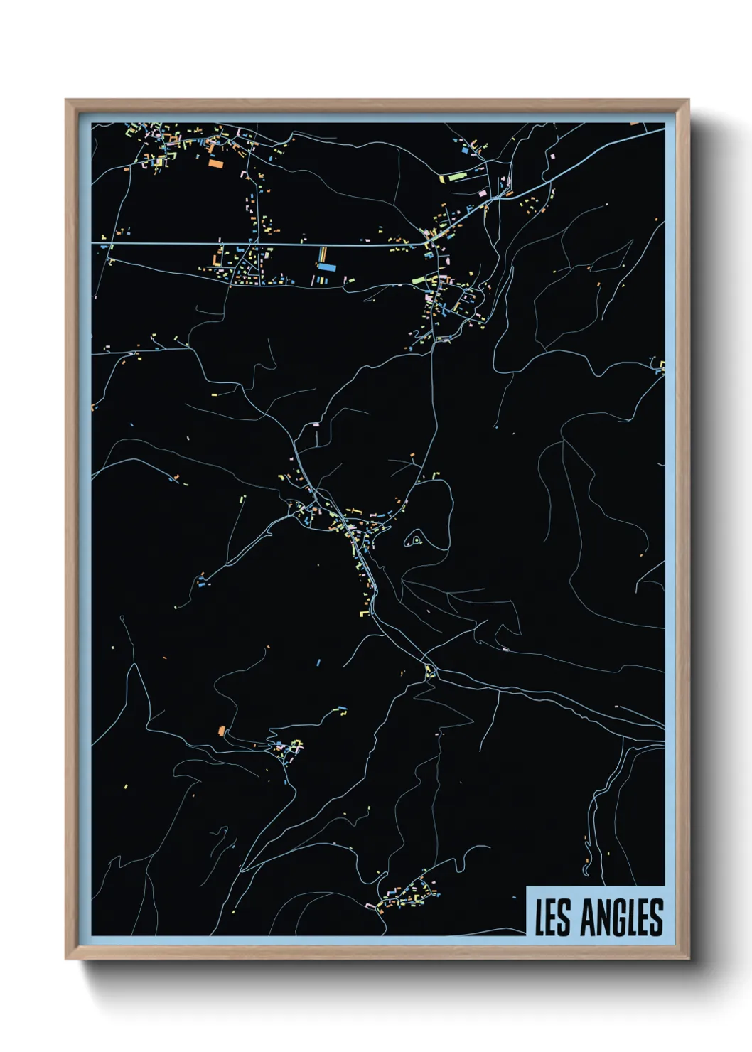 Une affiche de carte sur Les Angles