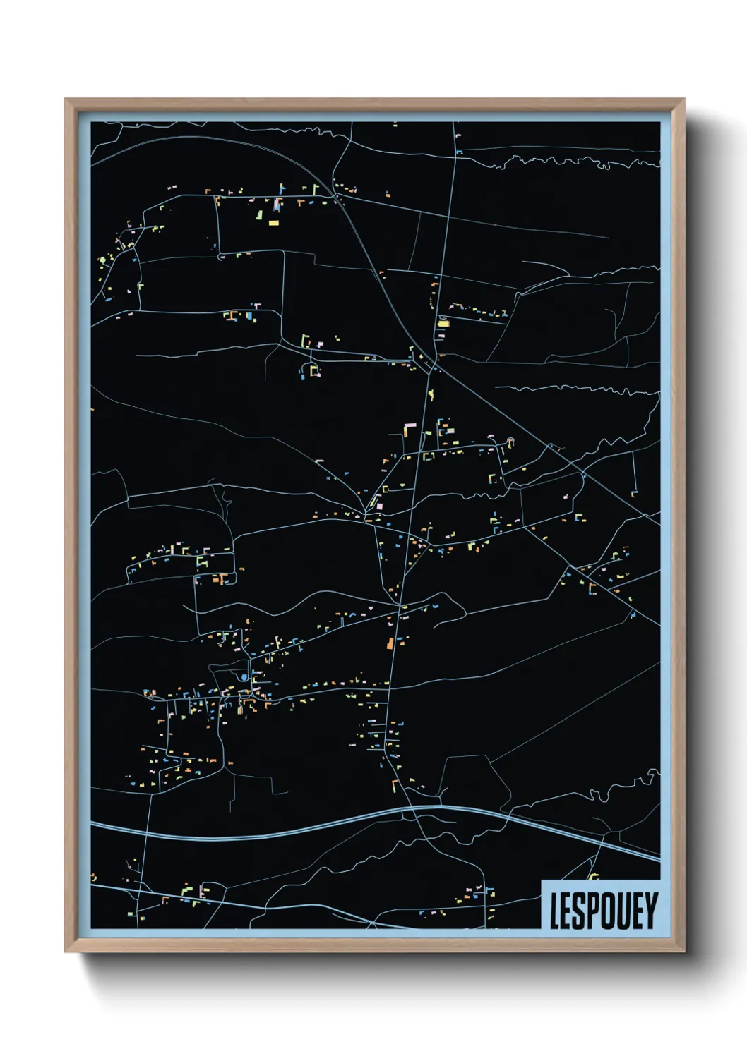 Une affiche de carte sur Lespouey