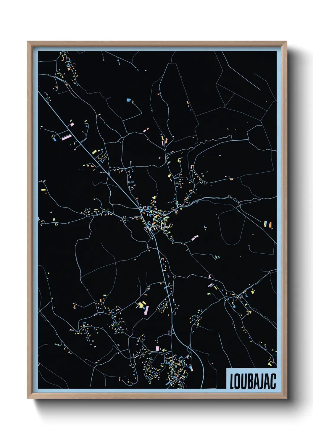 Une affiche de carte sur Loubajac